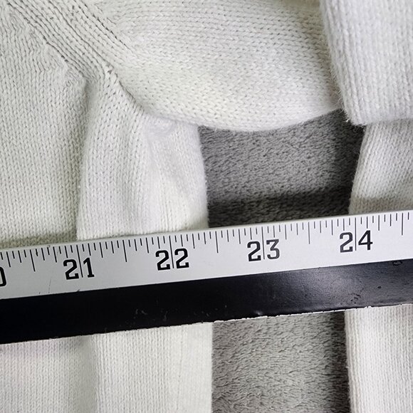 Mens White Express Pullover Sweater 1/4 Zip Long Sleeve Mock Neck Cotton Size L - Picture 7 of 9